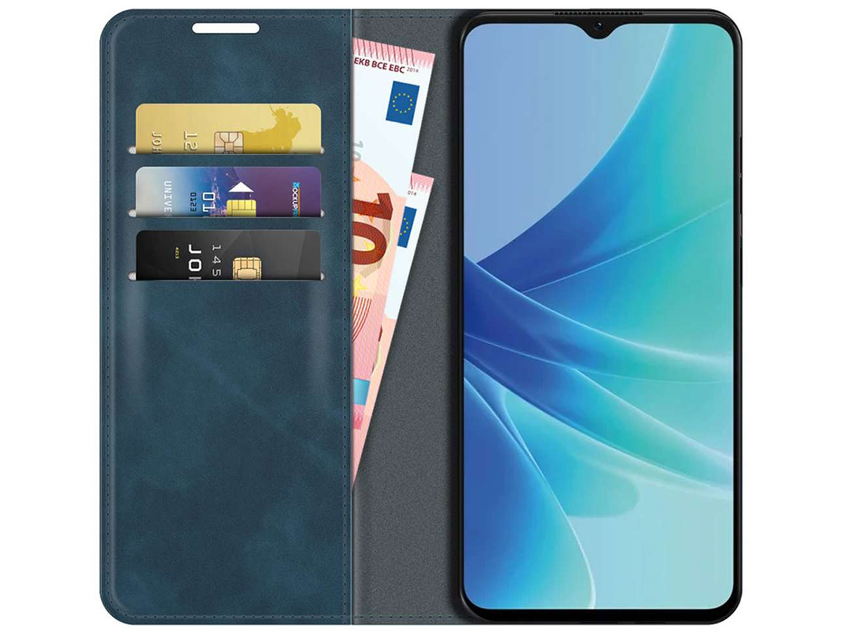 Just in Case Slimfit Wallet Case Blauw - Oppo A57 hoesje