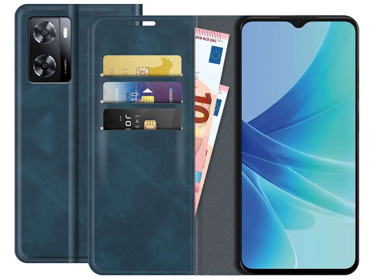 Just in Case Slimfit Wallet Case Blauw - Oppo A57 hoesje