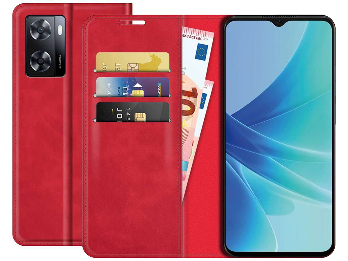 Just in Case Slimfit Wallet Case Rood - Oppo A57 hoesje