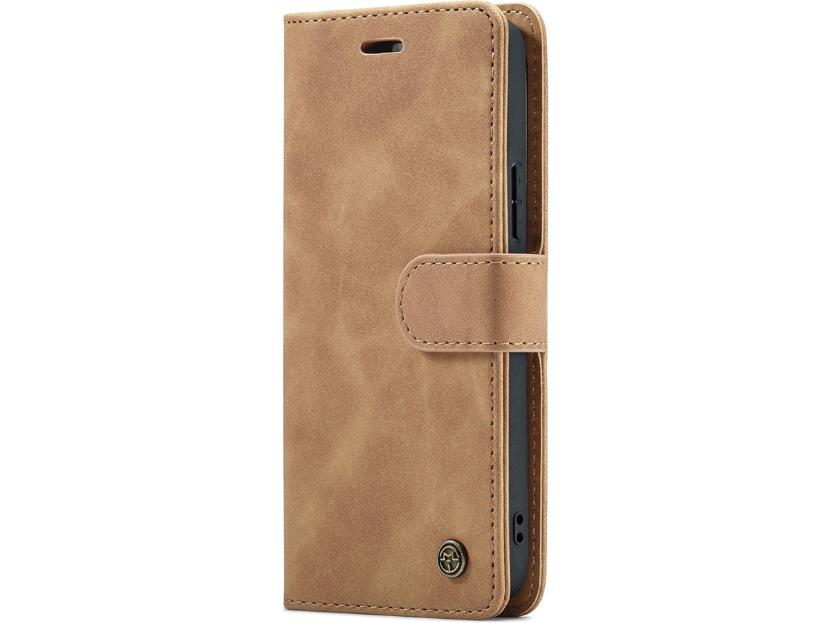 CaseMania 2in1 Magnetic Bookcase Cognac - Oppo A58 Hoesje