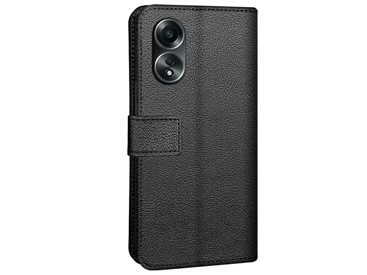 Just in Case Card Wallet Case Zwart - Oppo A58 hoesje