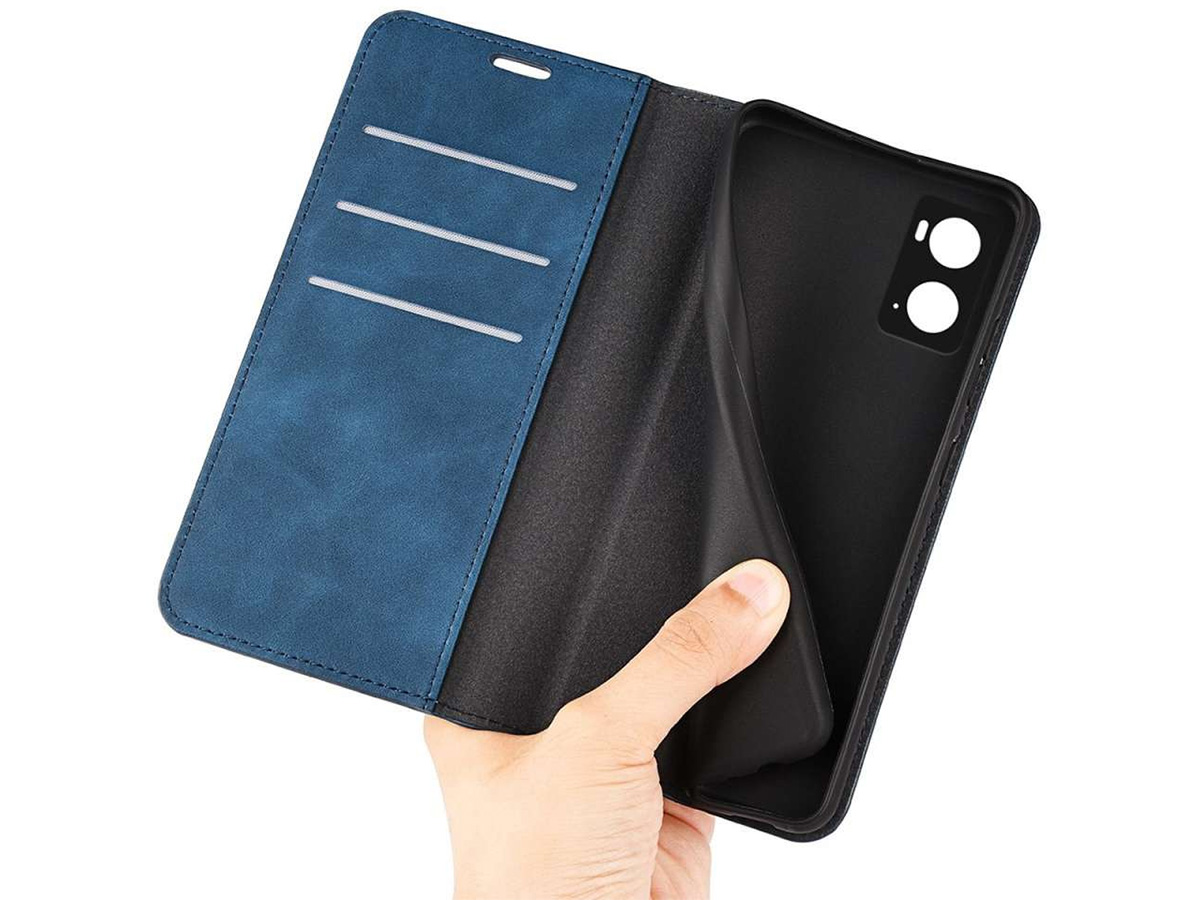Just in Case Slimfit Wallet Case Blauw - Oppo A76 hoesje