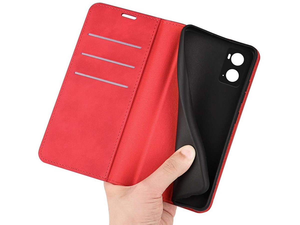 Just in Case Slimfit Wallet Case Rood - Oppo A76 hoesje