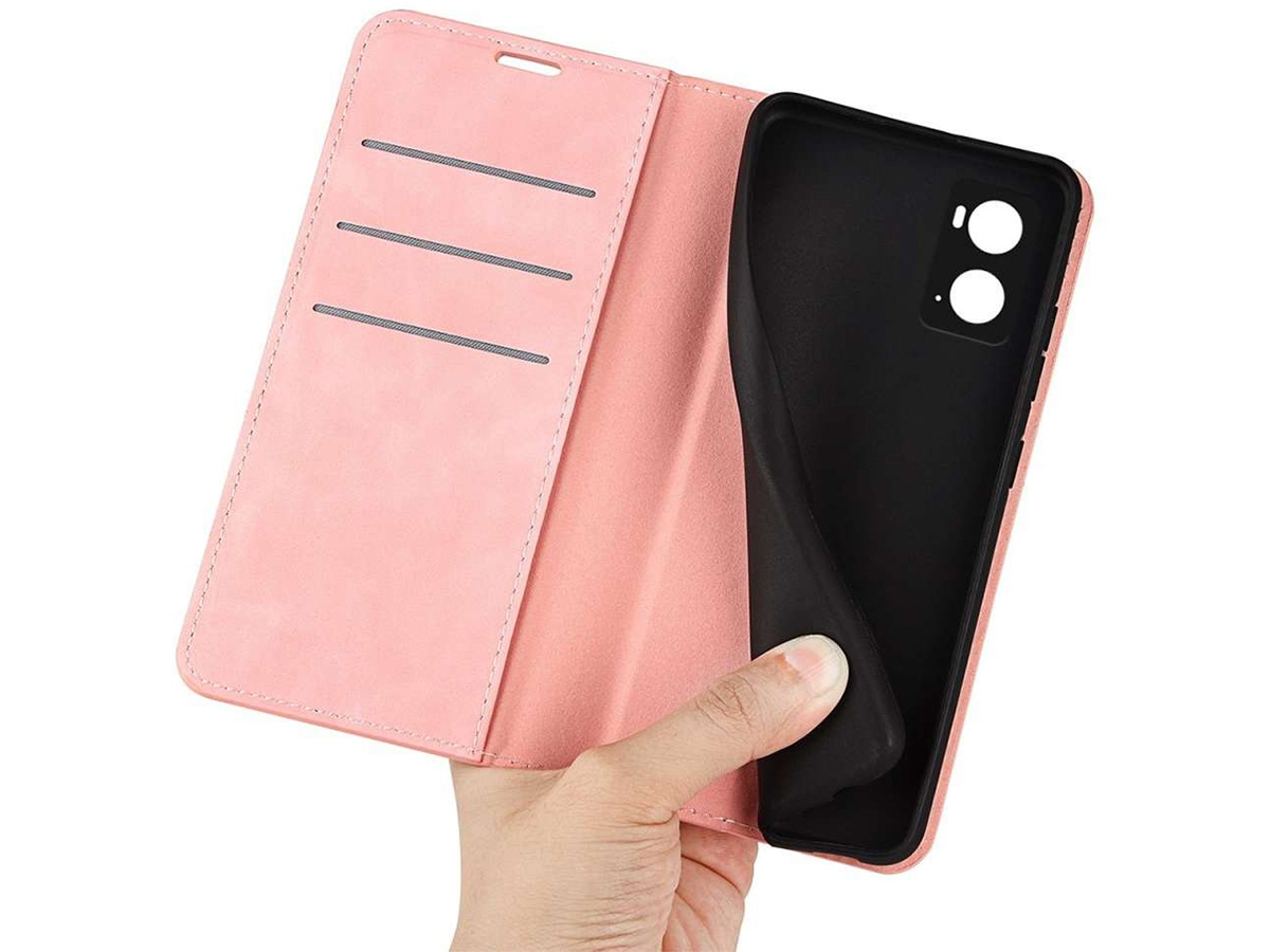 Just in Case Slimfit Wallet Case Roze - Oppo A76 hoesje