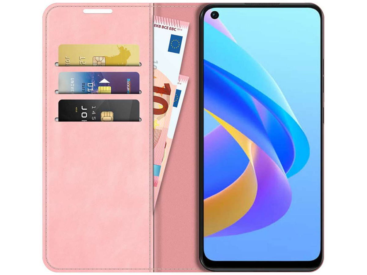 Just in Case Slimfit Wallet Case Roze - Oppo A76 hoesje