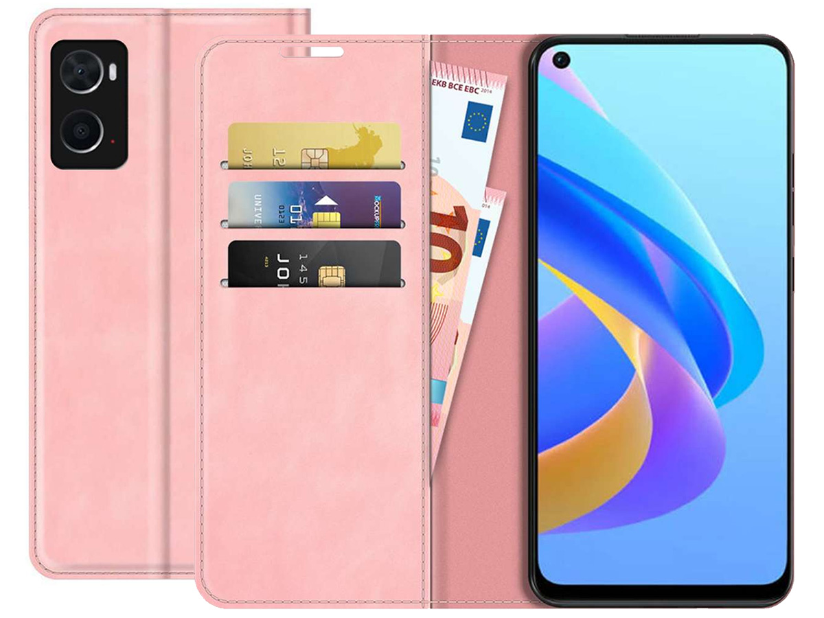 Just in Case Slimfit Wallet Case Roze - Oppo A76 hoesje