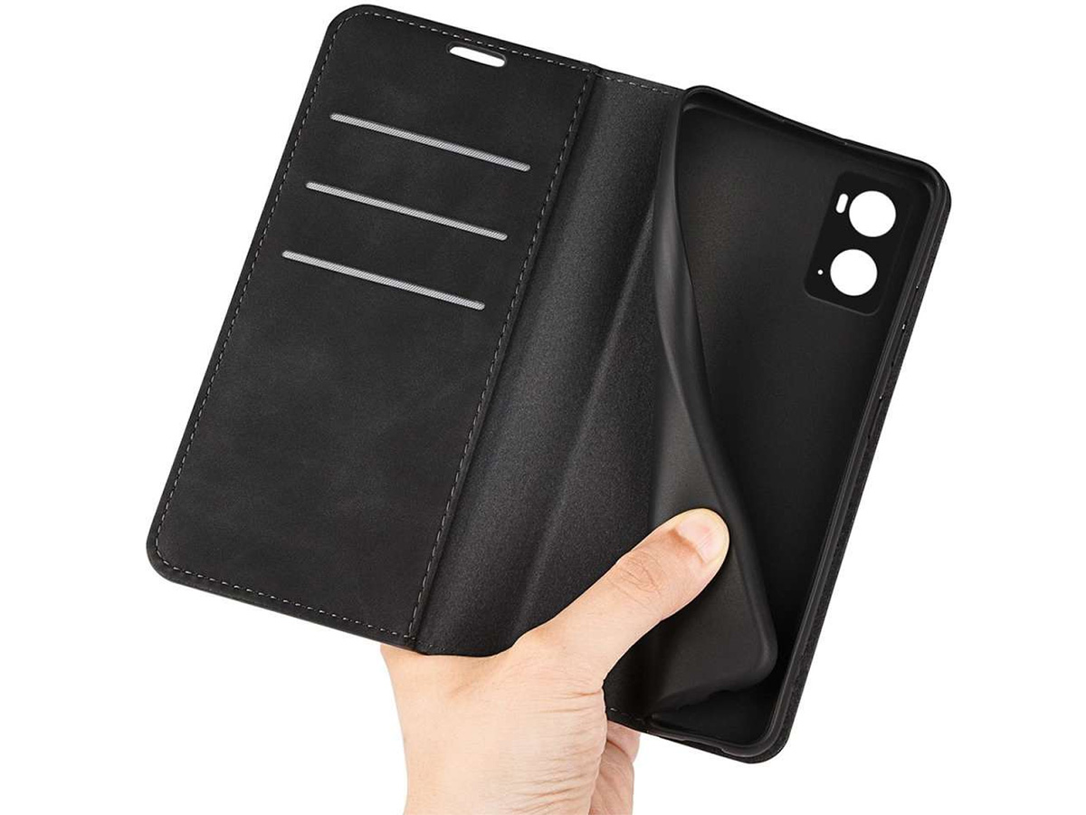 Just in Case Slimfit Wallet Case Zwart - Oppo A76 hoesje