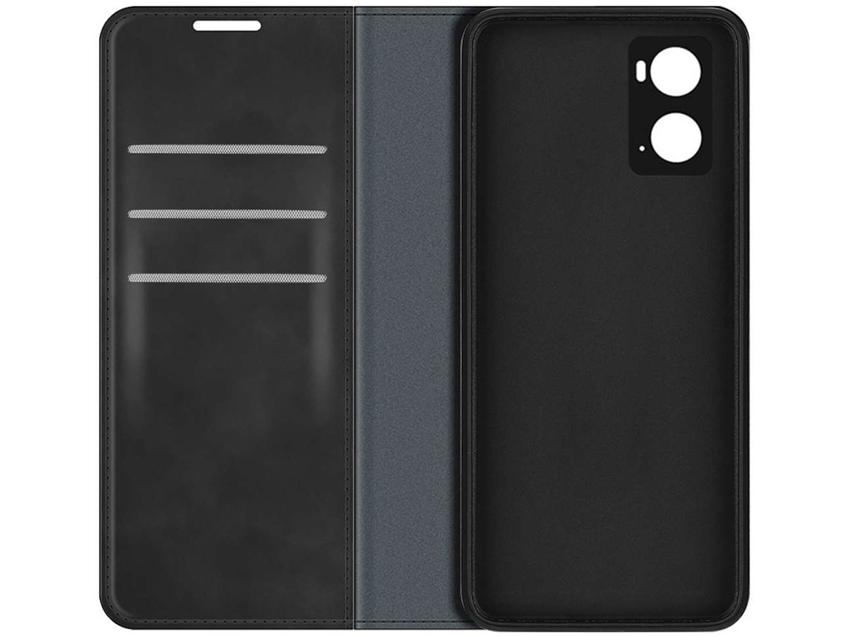 Just in Case Slimfit Wallet Case Zwart - Oppo A76 hoesje