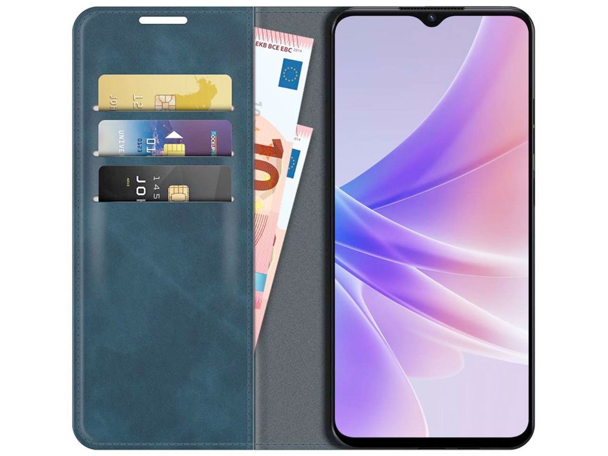 Just in Case Slimfit Wallet Case Blauw - Oppo A77 hoesje