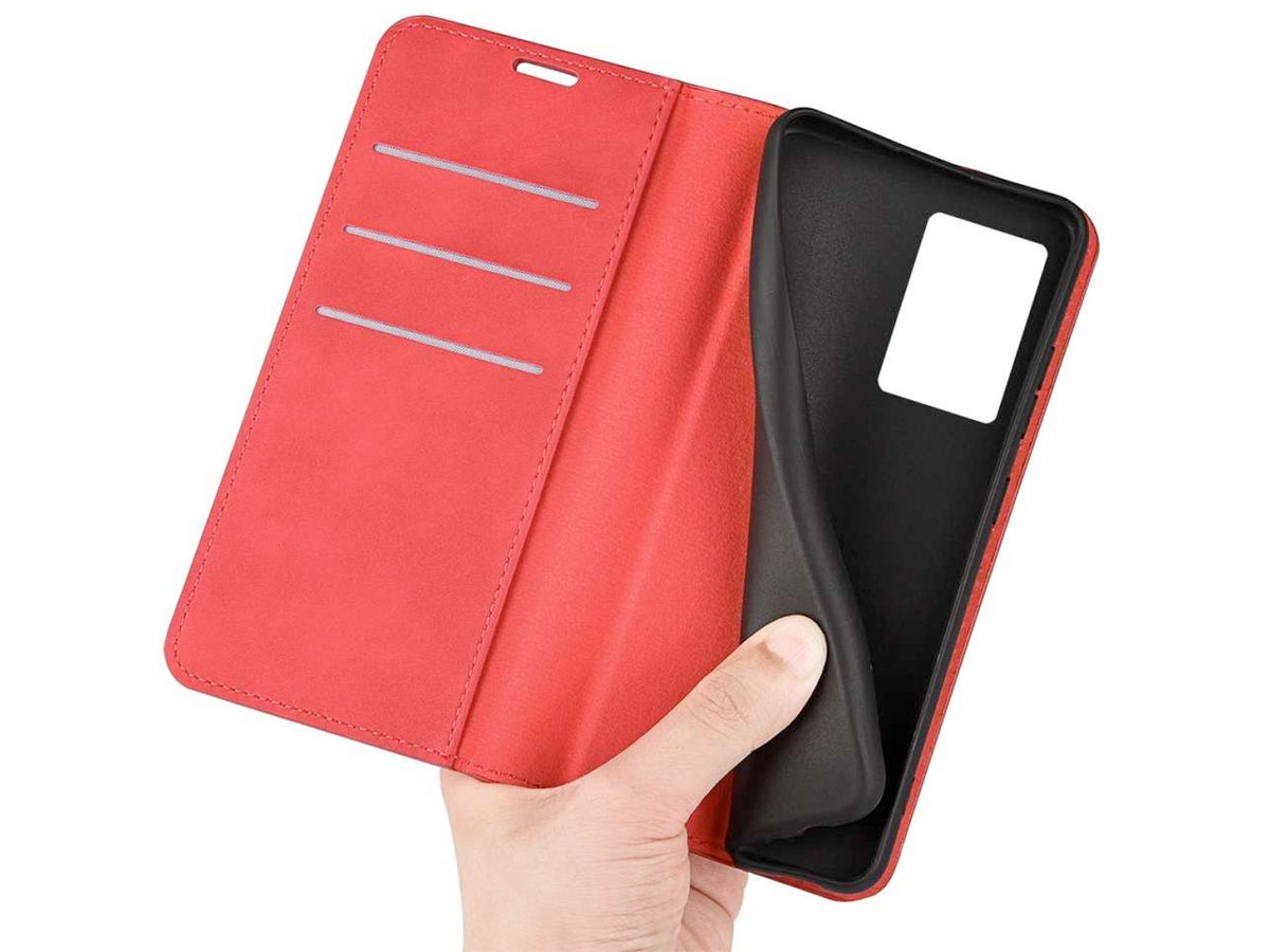 Just in Case Slimfit Wallet Case Rood - Oppo A77 hoesje