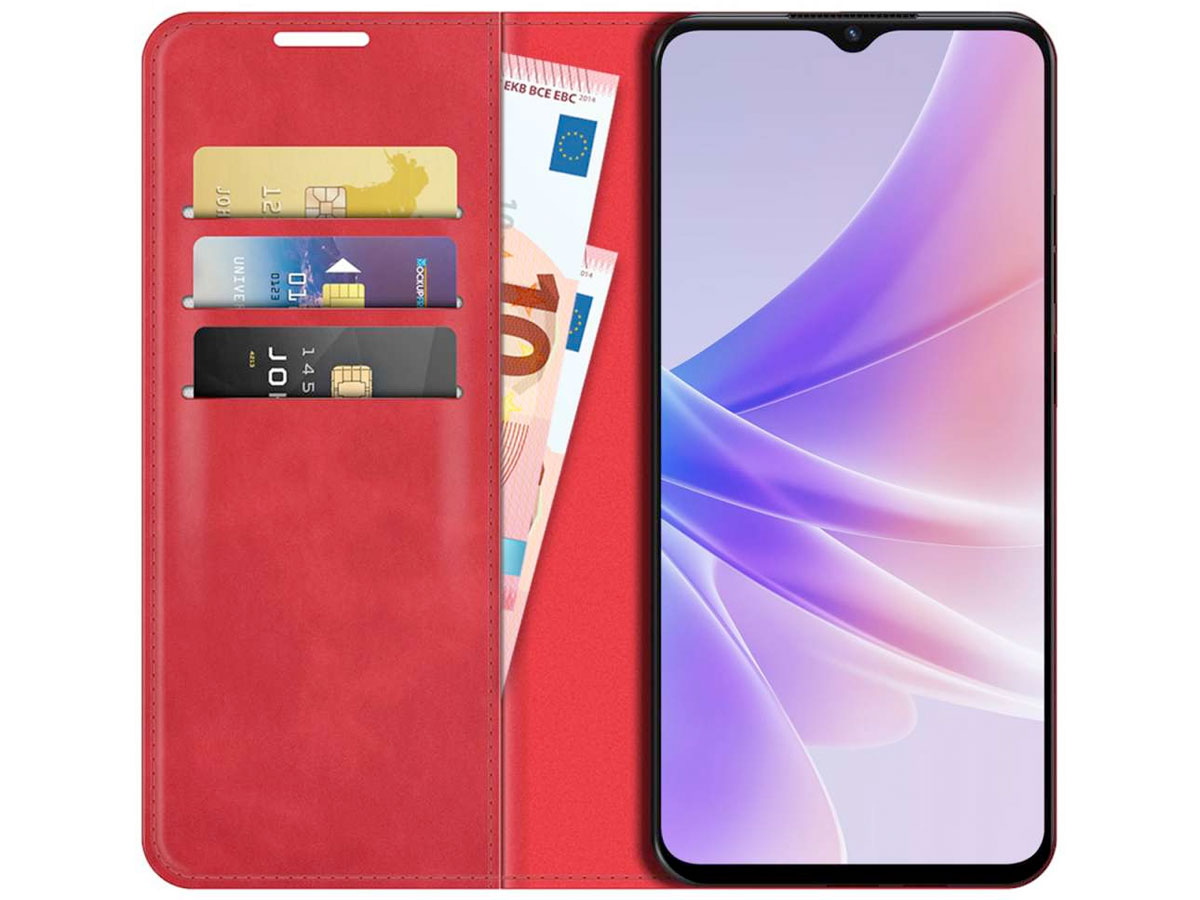 Just in Case Slimfit Wallet Case Rood - Oppo A77 hoesje