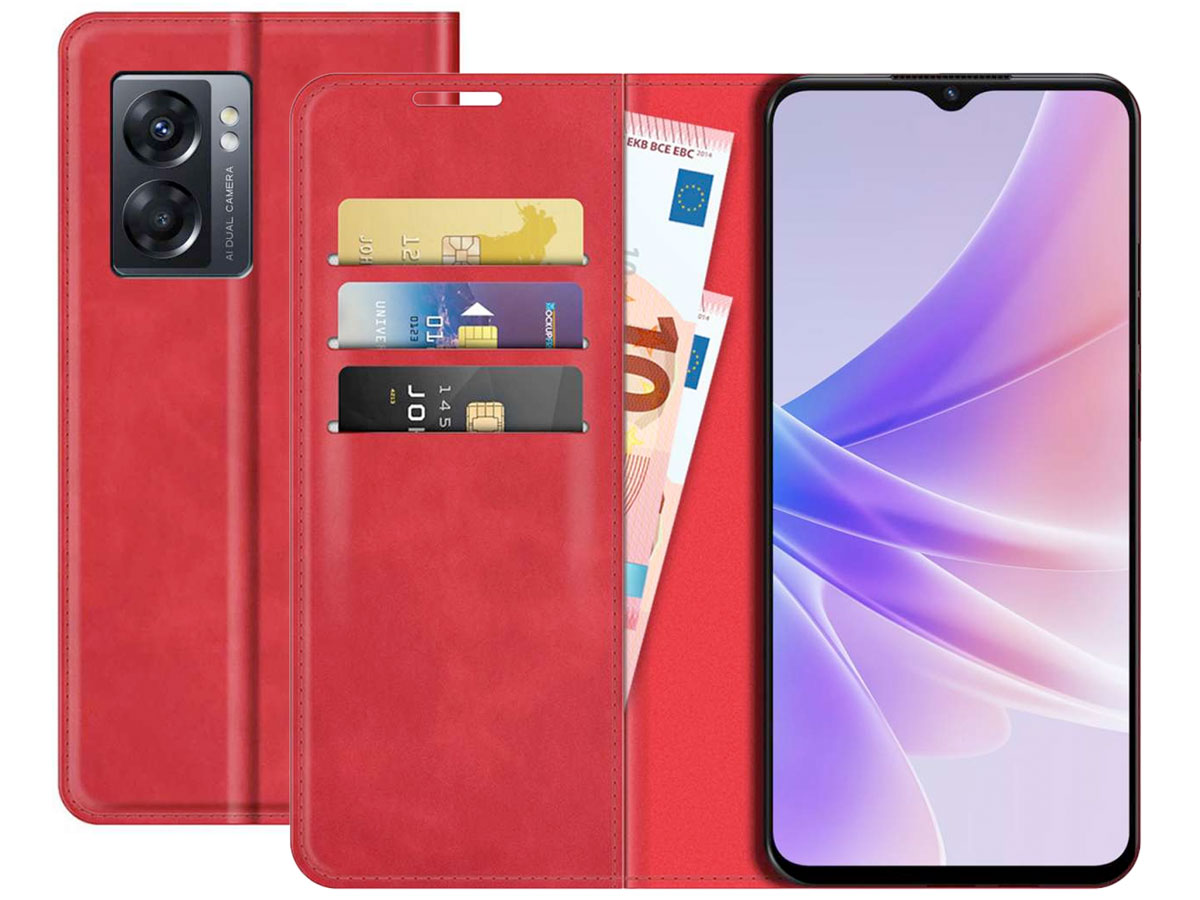 Just in Case Slimfit Wallet Case Rood - Oppo A77 hoesje