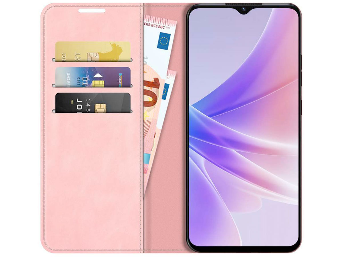 Just in Case Slimfit Wallet Case Roze - Oppo A77 hoesje