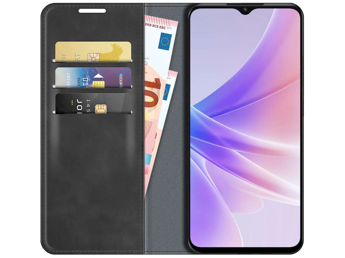 Just in Case Slimfit Wallet Case Zwart - Oppo A77 hoesje