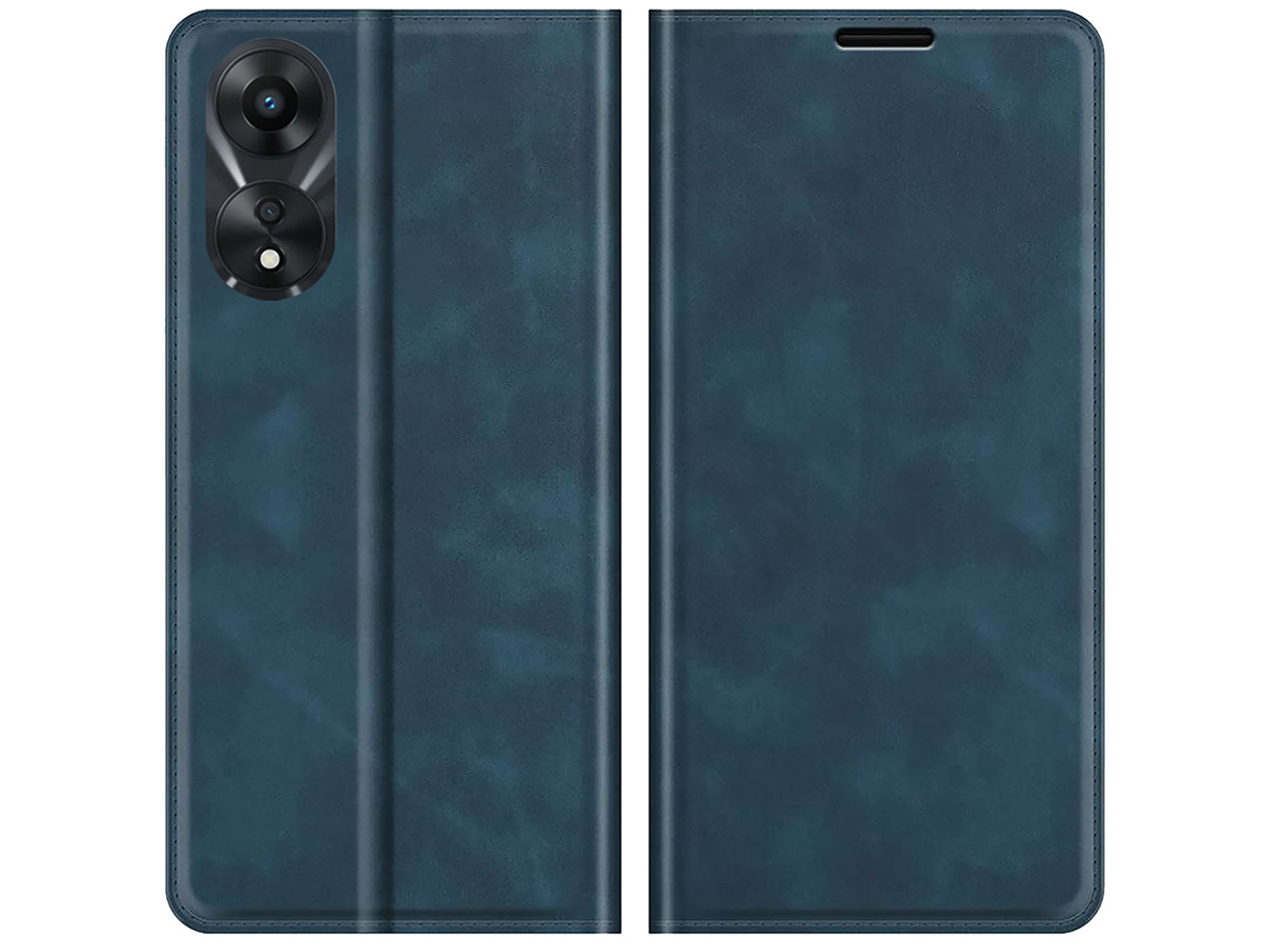 Just in Case Slim Wallet Case Donkerblauw - Oppo A78 5G hoesje