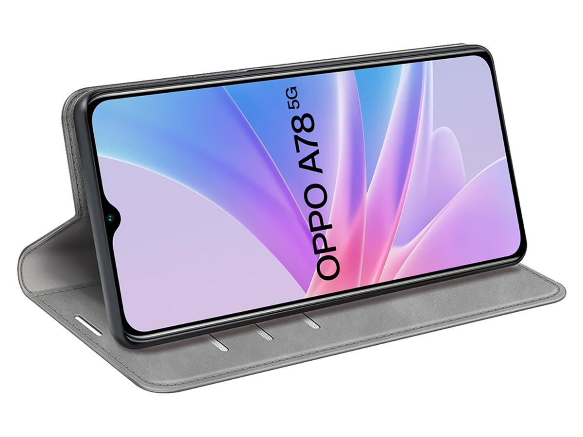 Just in Case Slim Wallet Case Grijs - Oppo A78 5G hoesje
