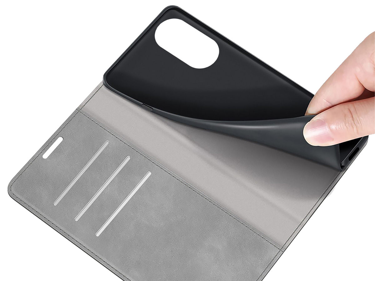 Just in Case Slim Wallet Case Grijs - Oppo A78 5G hoesje