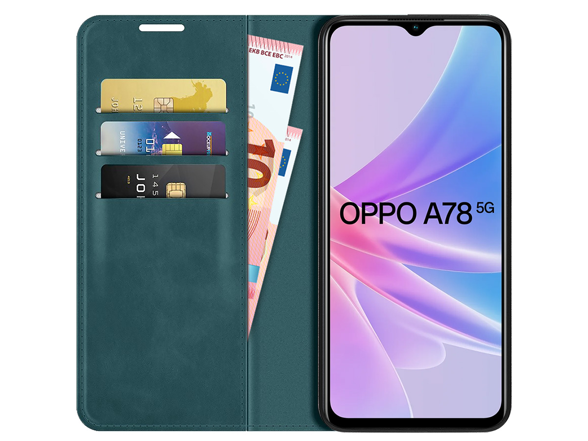 Just in Case Slim Wallet Case Groen - Oppo A78 5G hoesje