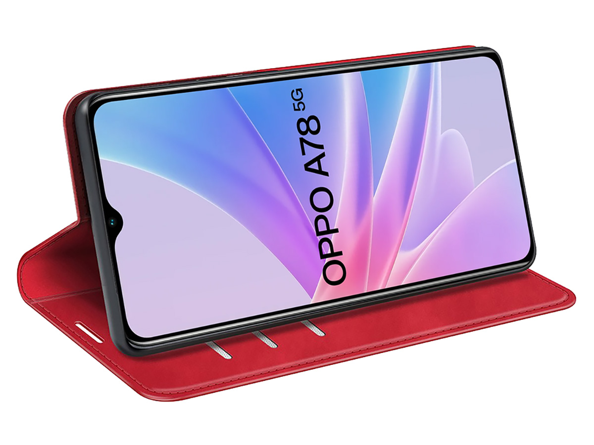 Just in Case Slim Wallet Case Rood - Oppo A78 5G hoesje