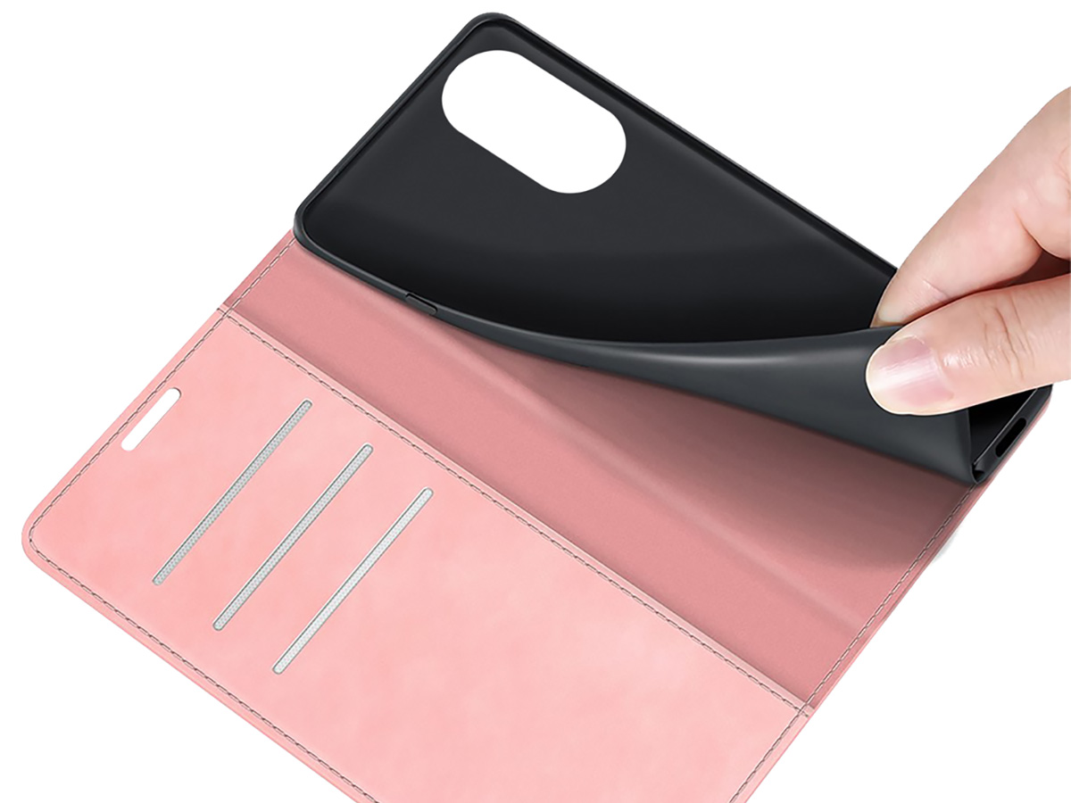 Just in Case Slim Wallet Case Roze - Oppo A78 5G hoesje
