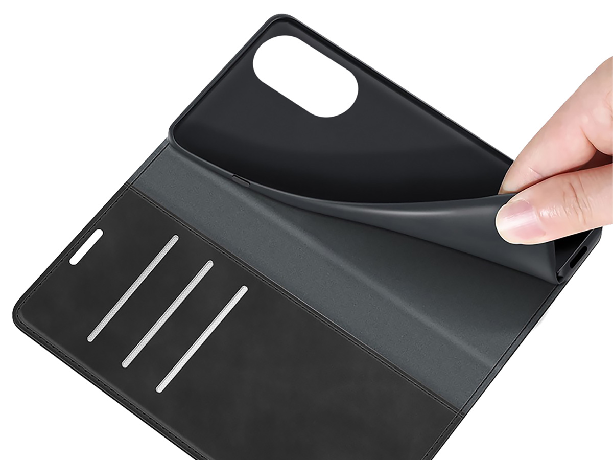 Just in Case Slim Wallet Case Zwart - Oppo A78 5G hoesje