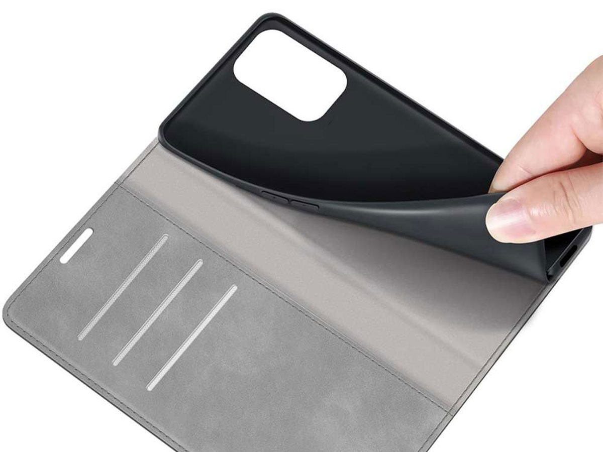 Just in Case Magnetic BookCase Grijs - Oppo A94 5G hoesje