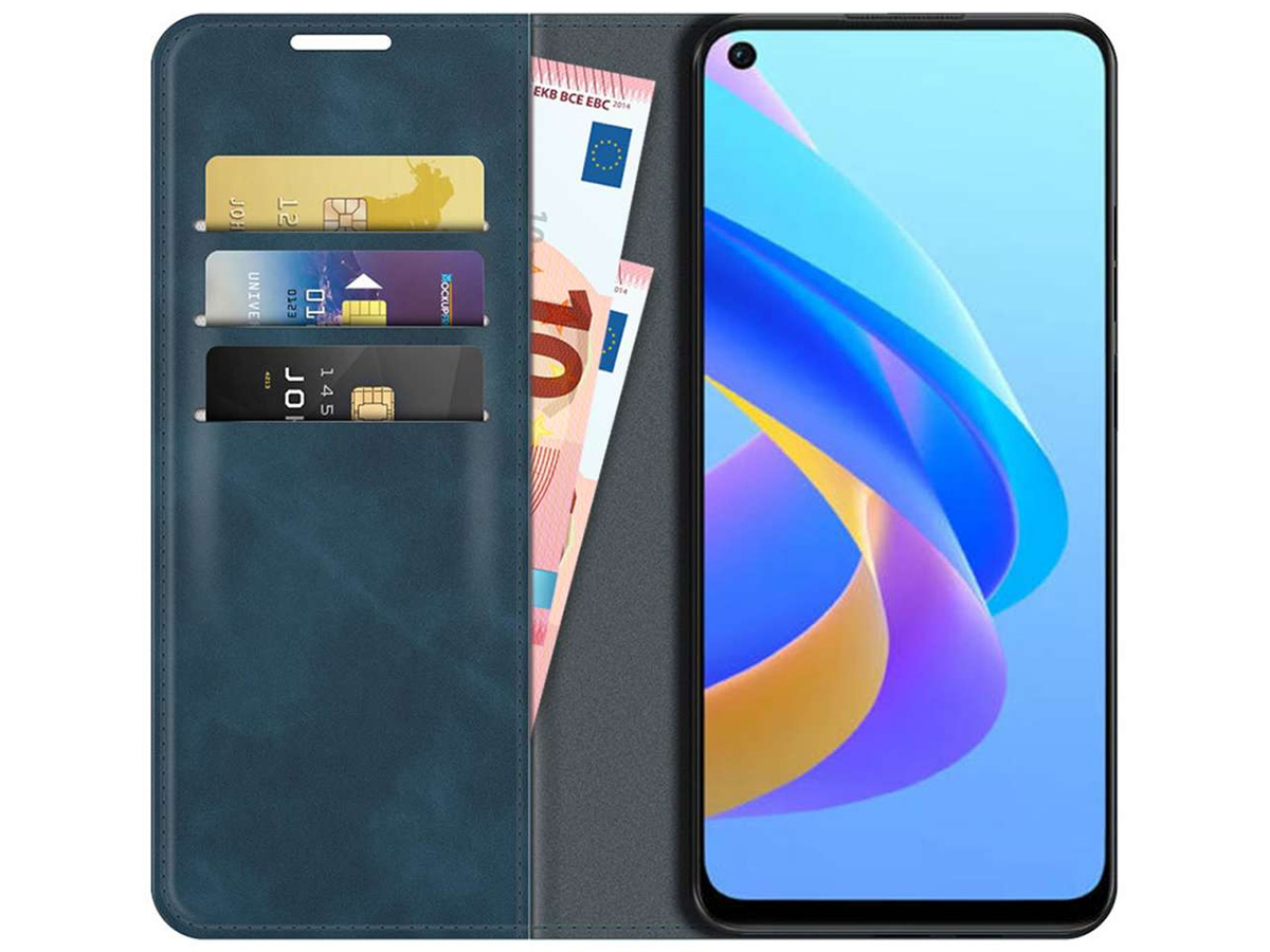 Just in Case Slimfit Wallet Case Blauw - Oppo A96 hoesje