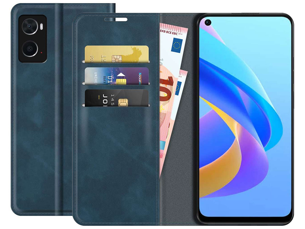Just in Case Slimfit Wallet Case Blauw - Oppo A96 hoesje