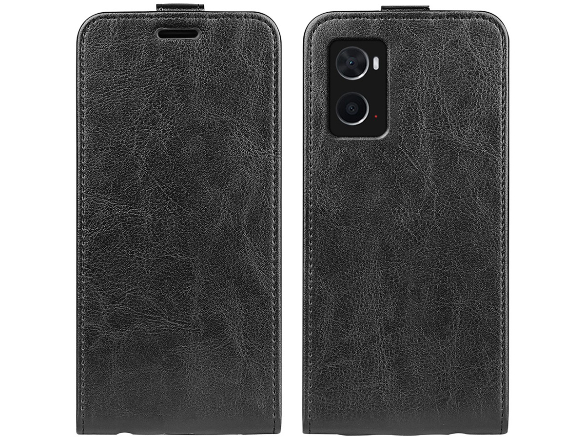 Just in Case Flip Case Zwart - Oppo A96 hoesje