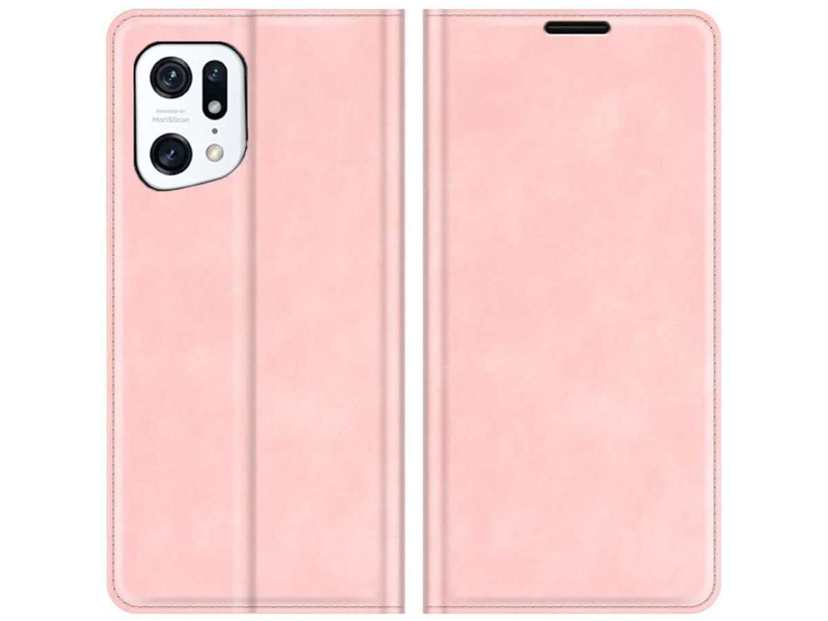 Just in Case Slimfit Wallet Case Roze - Oppo Find X5 hoesje