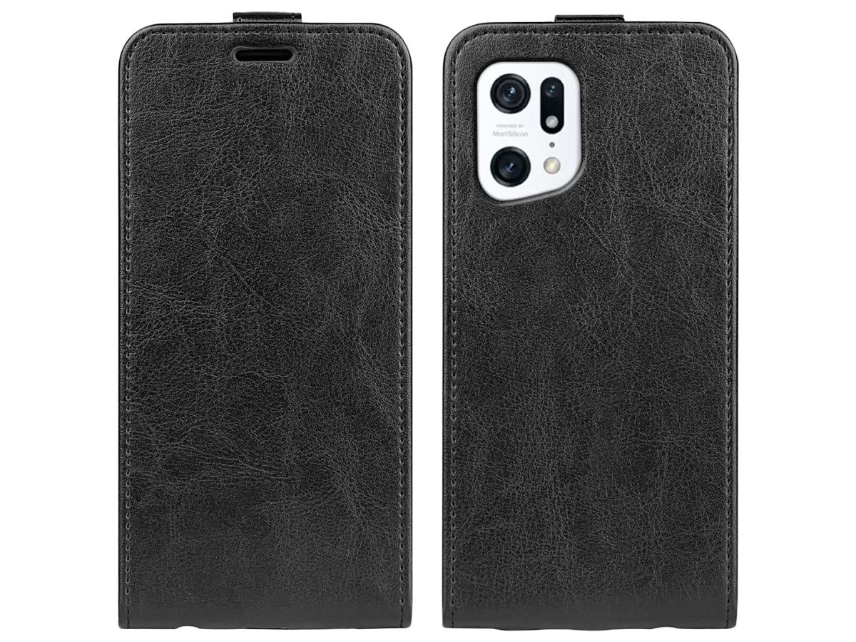 Just in Case Flip Case Zwart - Oppo Find X5 hoesje