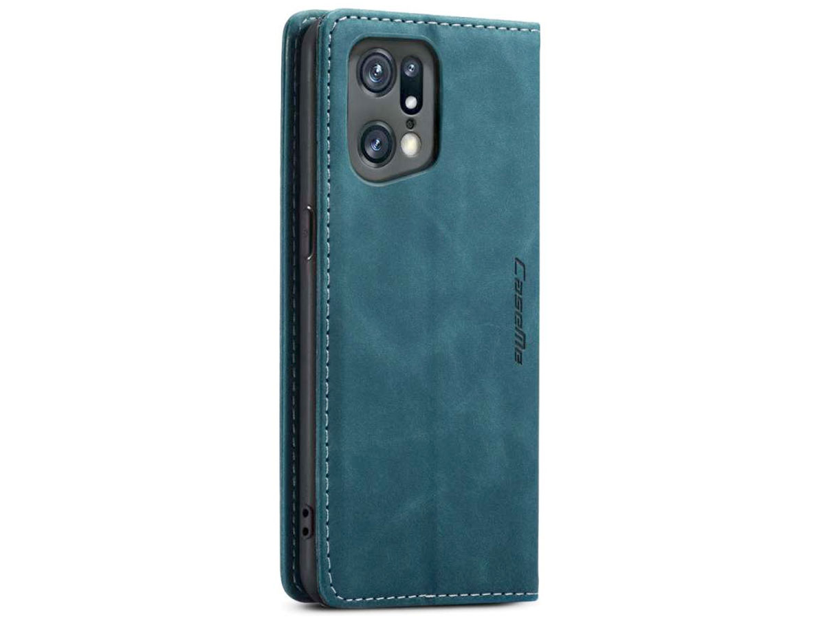 CaseMe Vintage BookCase Groen - Oppo Find X5 Pro hoesje