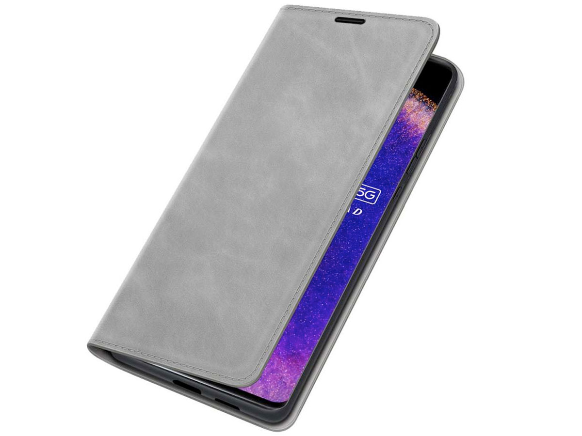 Just in Case Slimfit Wallet Case Grijs - Oppo Find X5 Pro hoesje