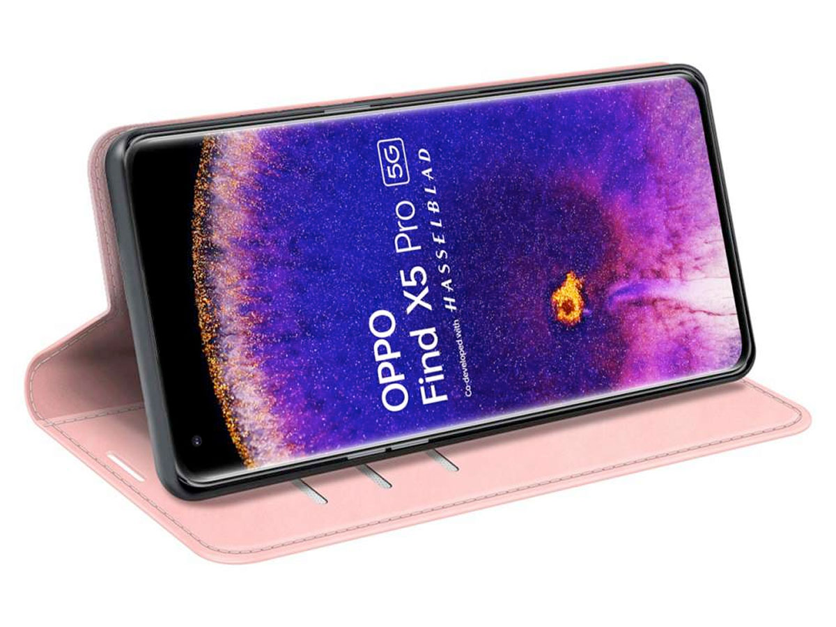 Just in Case Slimfit Wallet Case Roze - Oppo Find X5 Pro hoesje