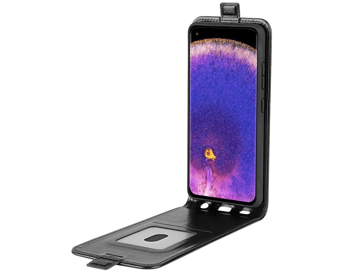 Just in Case Flip Case Zwart - Oppo Find X5 Pro hoesje