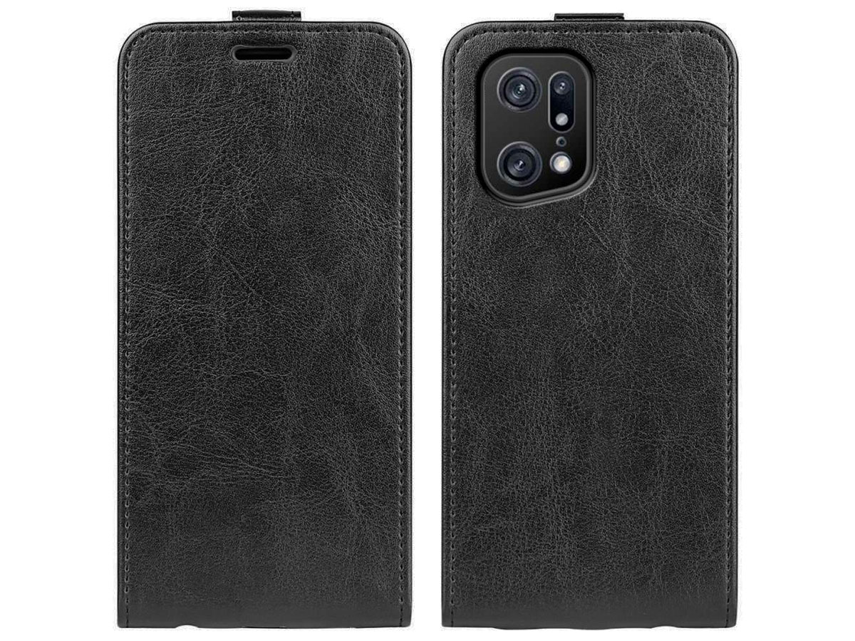 Just in Case Flip Case Zwart - Oppo Find X5 Pro hoesje