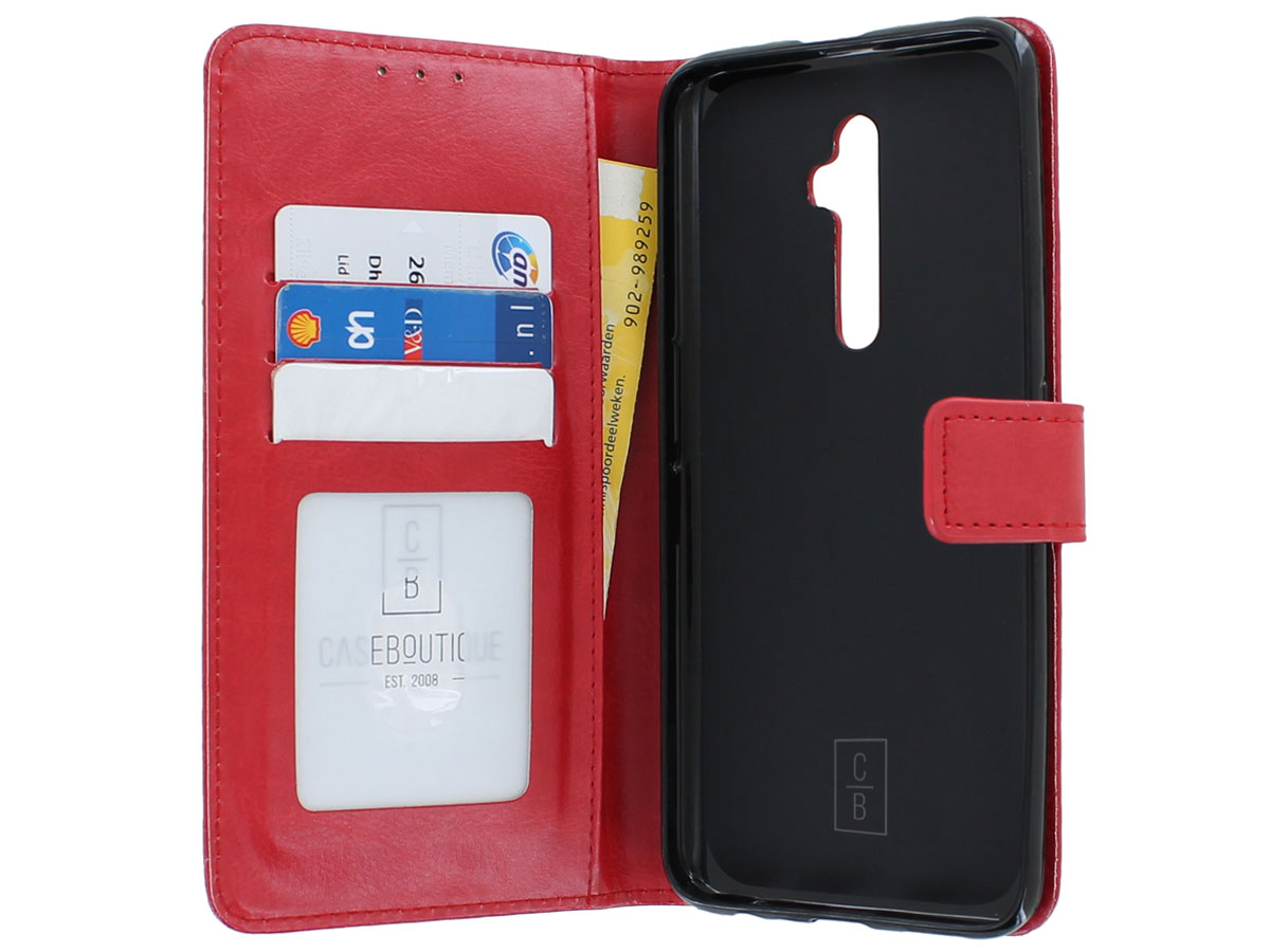 Wallet Book Case Mapje Rood - Oppo Reno 2Z hoesje