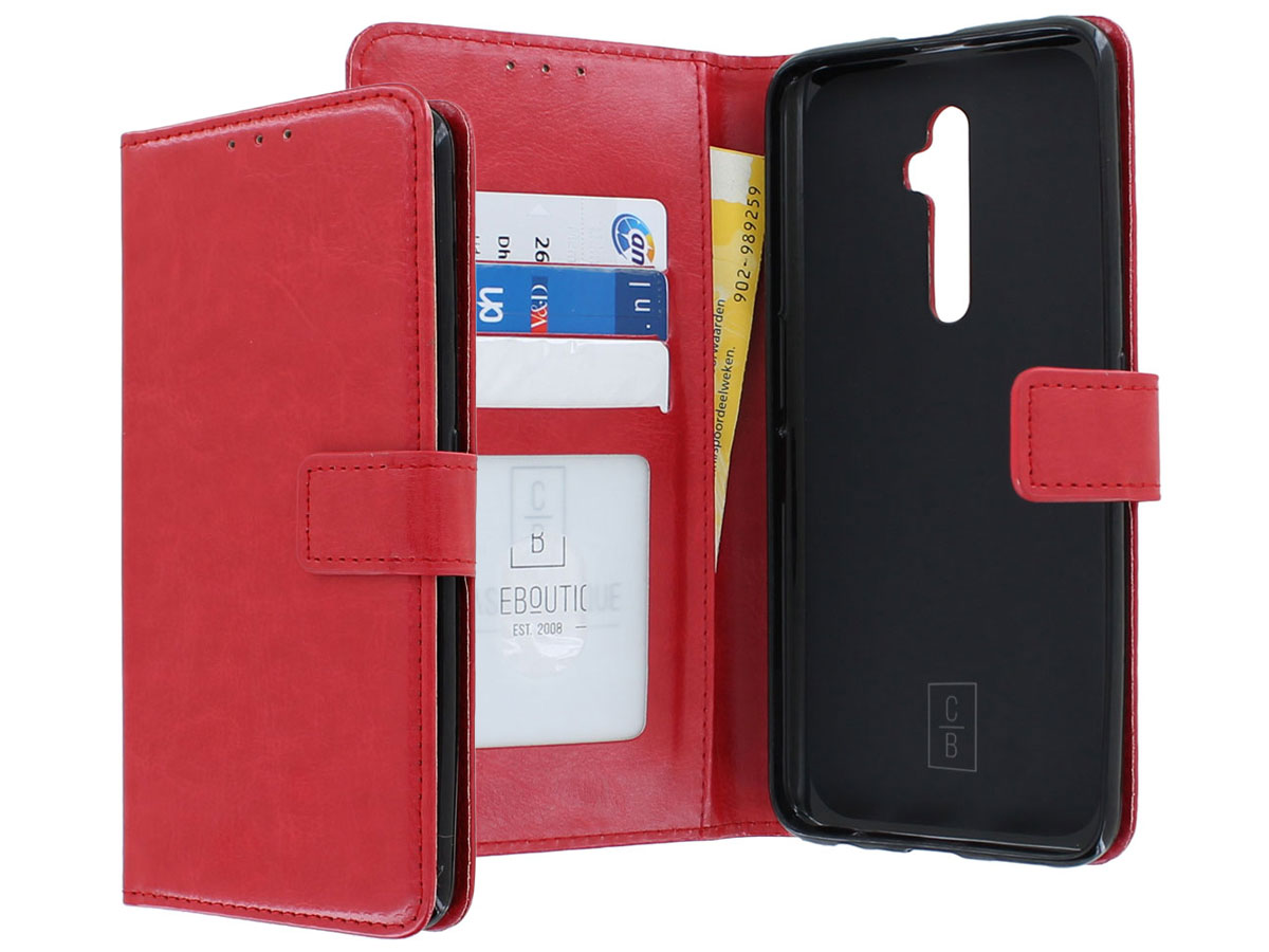 Wallet Book Case Mapje Rood - Oppo Reno 2Z hoesje