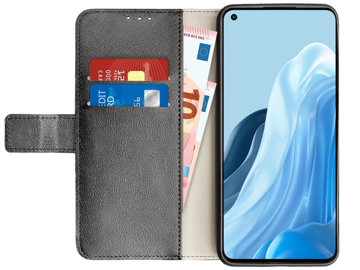 Just in Case Wallet Case Zwart - Oppo Reno7 hoesje