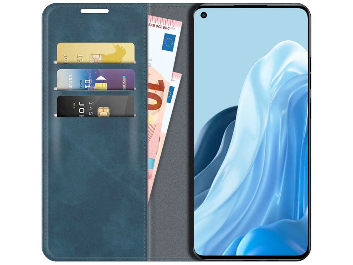 Just in Case Slimfit Wallet Case Blauw - Oppo Reno7 hoesje