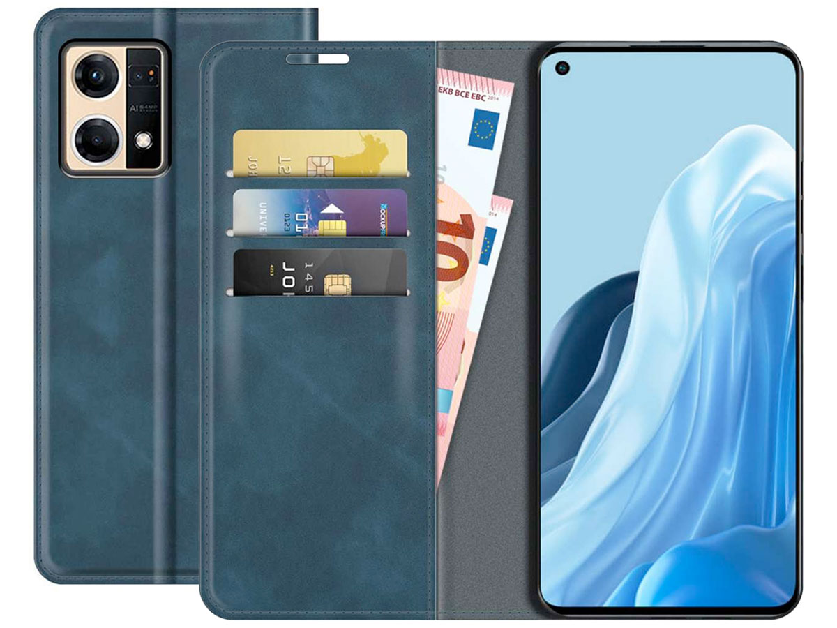 Just in Case Slimfit Wallet Case Blauw - Oppo Reno7 hoesje