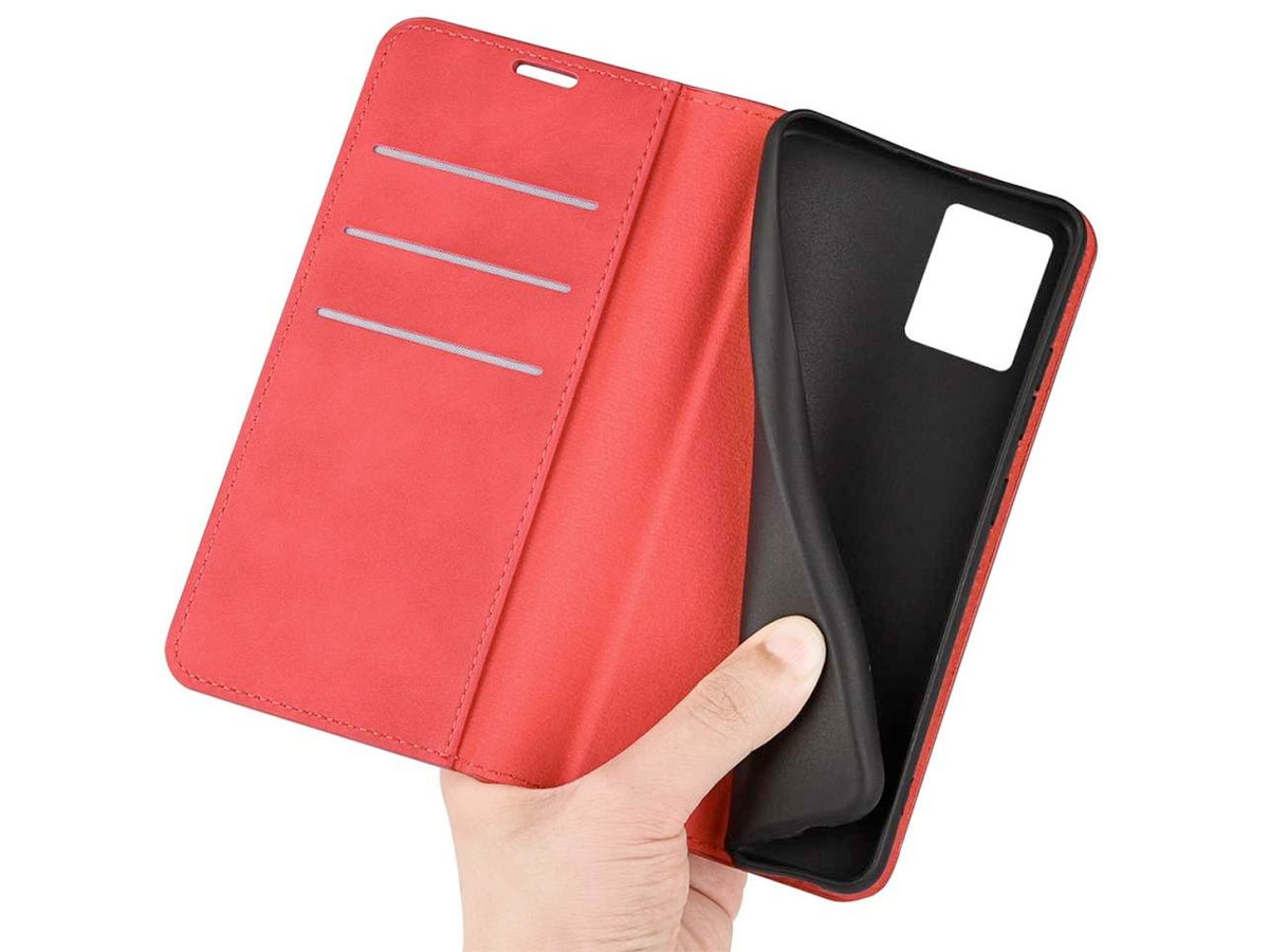 Just in Case Slimfit Wallet Case Rood - Oppo Reno7 hoesje