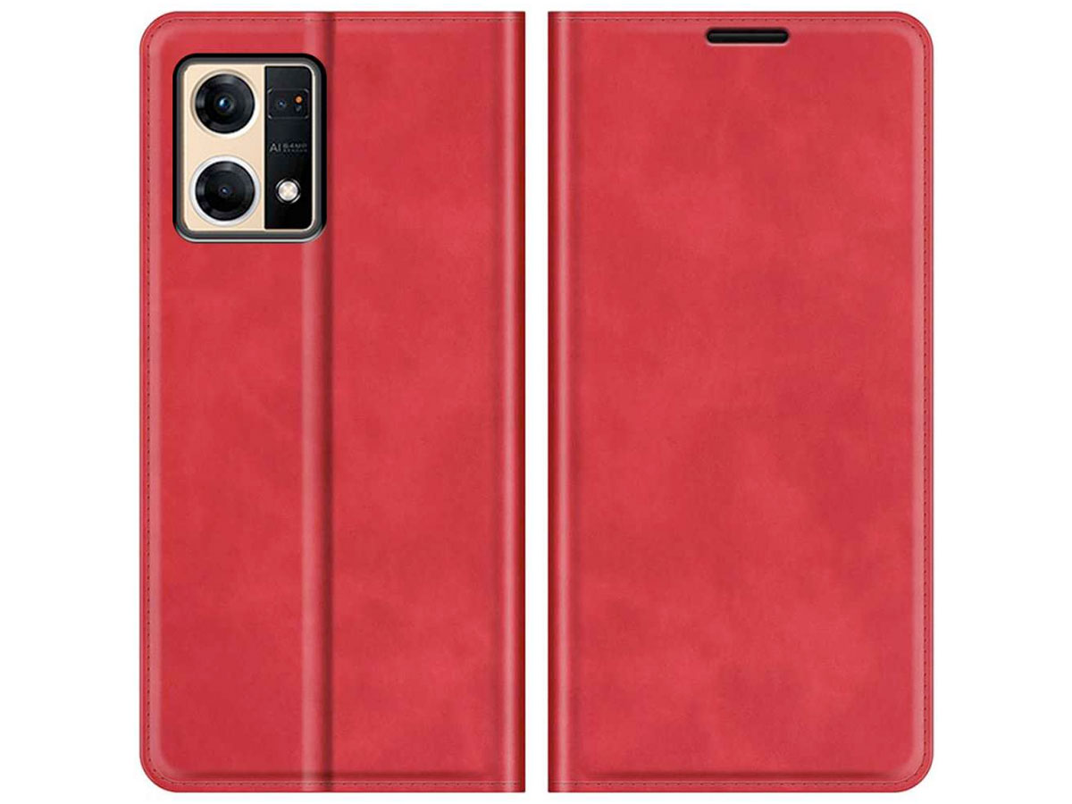 Just in Case Slimfit Wallet Case Rood - Oppo Reno7 hoesje