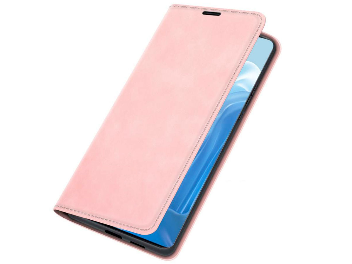 Just in Case Slimfit Wallet Case Roze - Oppo Reno7 hoesje