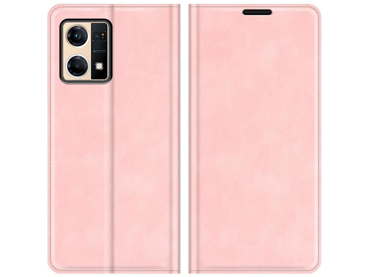 Just in Case Slimfit Wallet Case Roze - Oppo Reno7 hoesje