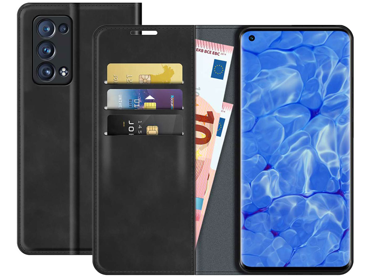 Just in Case Magnetic BookCase Zwart - Oppo Reno6 Pro 5G hoesje