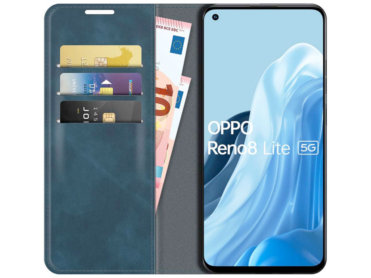 Just in Case Slimfit Wallet Case Blauw - Oppo Reno8 Lite hoesje