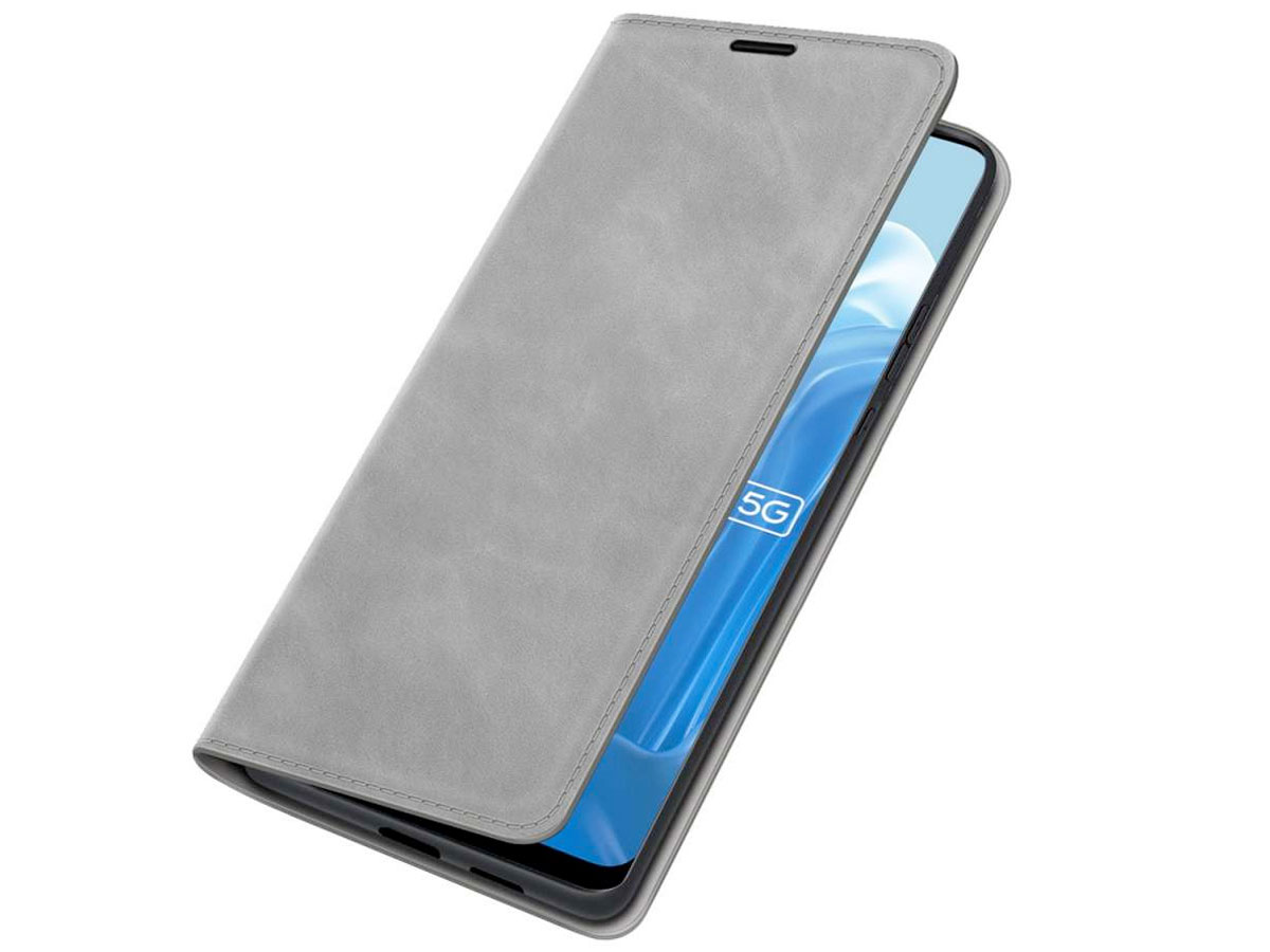 Just in Case Slimfit Wallet Case Grijs - Oppo Reno8 Lite hoesje