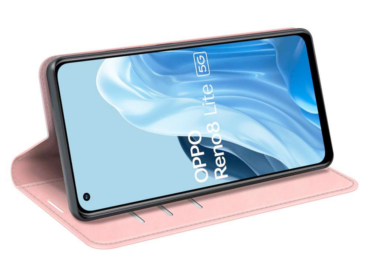 Just in Case Slimfit Wallet Case Roze - Oppo Reno8 Lite hoesje