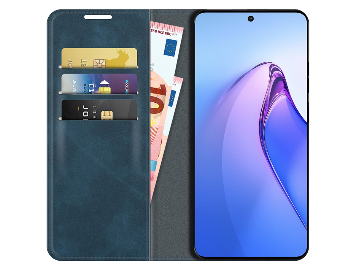 Just in Case Slim Wallet Case Blauw - Oppo Reno8 Pro hoesje